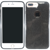 Чехол Silicone 3in1 Блёстки для iPhone 7+ Чёрный