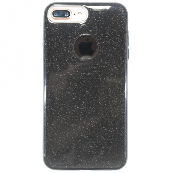 Чохол Silicone 3in1 Блискітки для iPhone 7+ Чорний-2