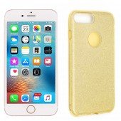 Чехол Silicone 3in1 Блёстки для iPhone 7+ Gold