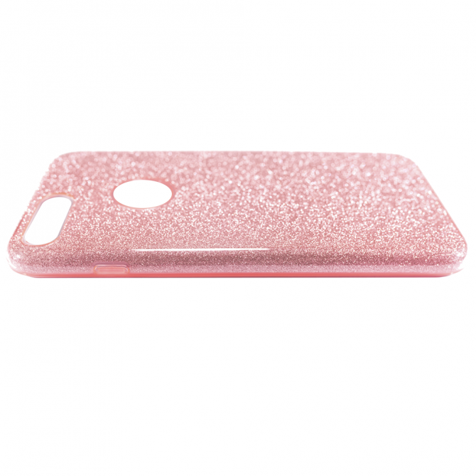Чохол Silicone 3in1 Блискітки для iPhone 7+ Рожевий-3