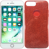 Чохол Silicone 3in1 Блискітки для iPhone 7+ Червоний