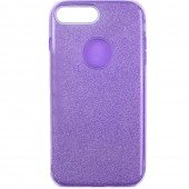 Чохол Silicone 3in1 Блискітки для iPhone 7+ Фіолетовий