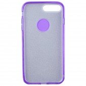 Чохол Silicone 3in1 Блискітки для iPhone 7+ Фіолетовий