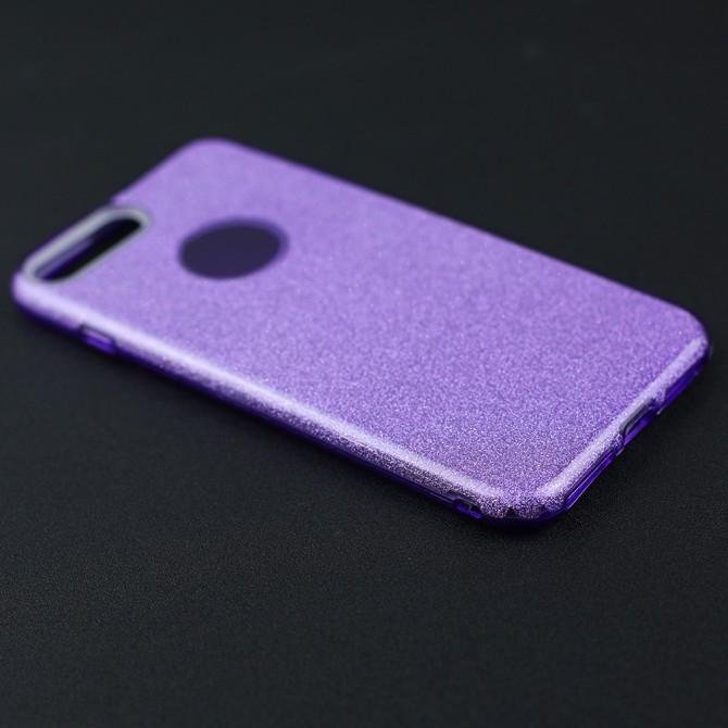Чехол Silicone 3in1 Блёстки для iPhone 7+ Violet-3