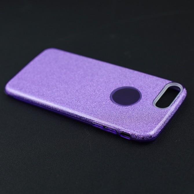 Чехол Silicone 3in1 Блёстки для iPhone 7+ Violet-4