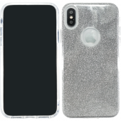 Чехол Silicone 3in1 Блёстки для iPhone X White
