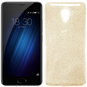 Чехол Silicone 3in1 Блёстки для Meizu M5 Note Gold