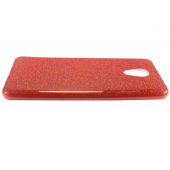 Чехол Silicone 3in1 Блёстки для Meizu M5 Red