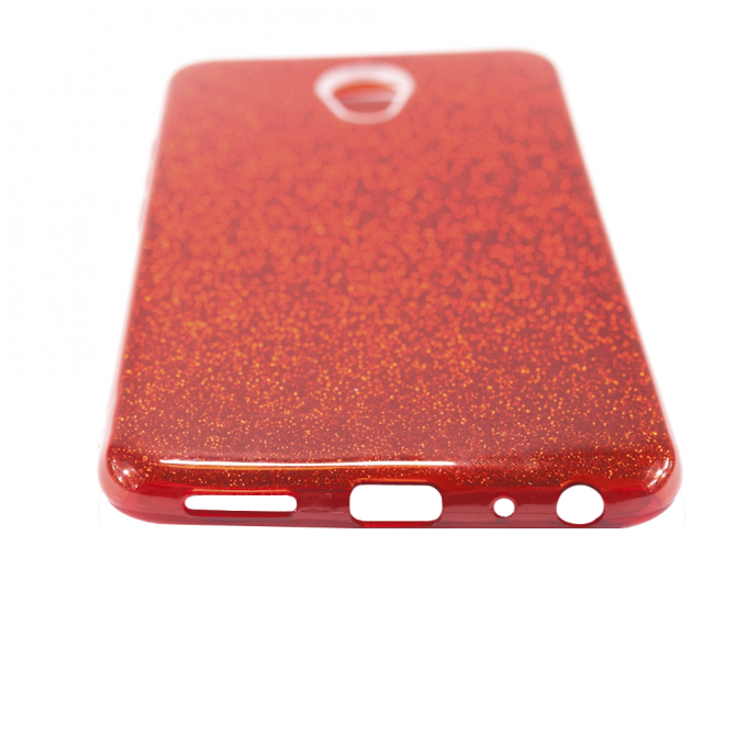 Чехол Silicone 3in1 Блёстки для Meizu M5 Red-4