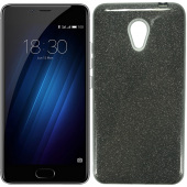 Чехол Silicone 3in1 Блёстки для Meizu M5S Чёрный