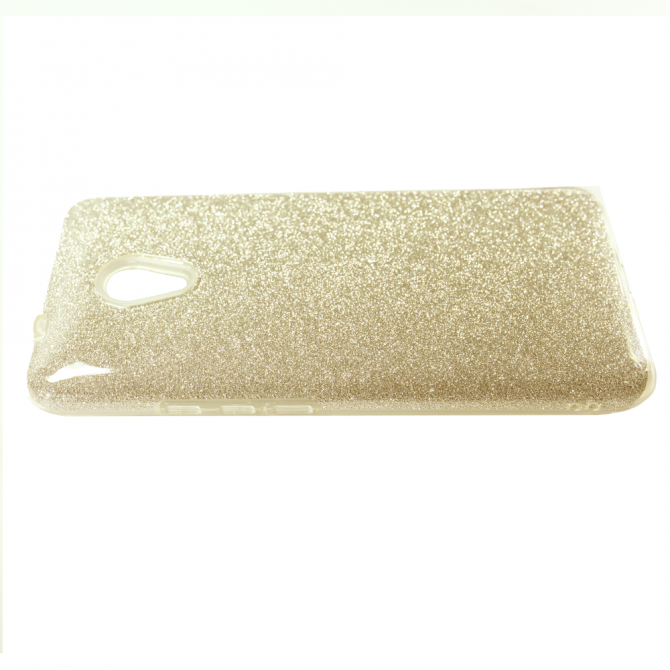 Чехол Silicone 3in1 Блёстки для Meizu M5S Gold-3