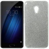 Чехол Silicone 3in1 Блёстки для Meizu M5S White