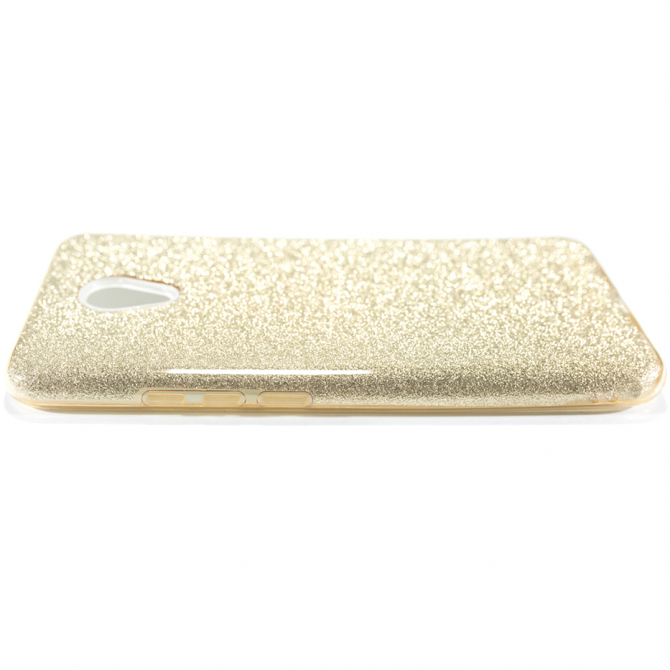 Чохол Silicone 3in1 Блискітки для Meizu M6 Золотий-1