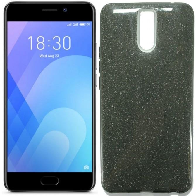 Чехол Silicone 3in1 Блёстки для Meizu M6 Note Чёрный