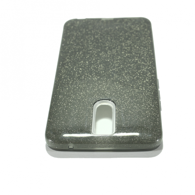 Чехол Silicone 3in1 Блёстки для Meizu M6 Note Чёрный-3