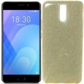 Чехол Silicone 3in1 Блёстки для Meizu M6 Note Gold
