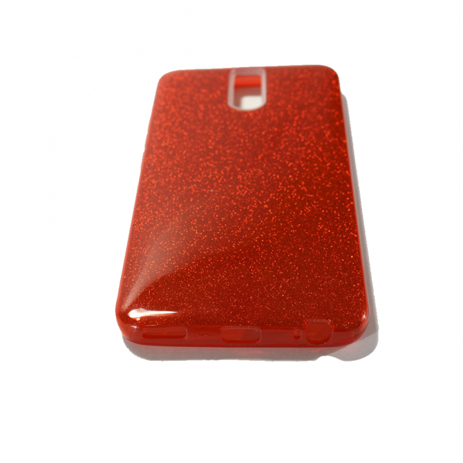 Чехол Silicone 3in1 Блёстки для Meizu M6 Note Red-2