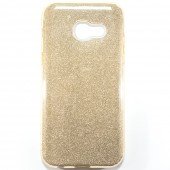 Чохол Silicone 3in1 Блискітки для Samsung A320 Золотий