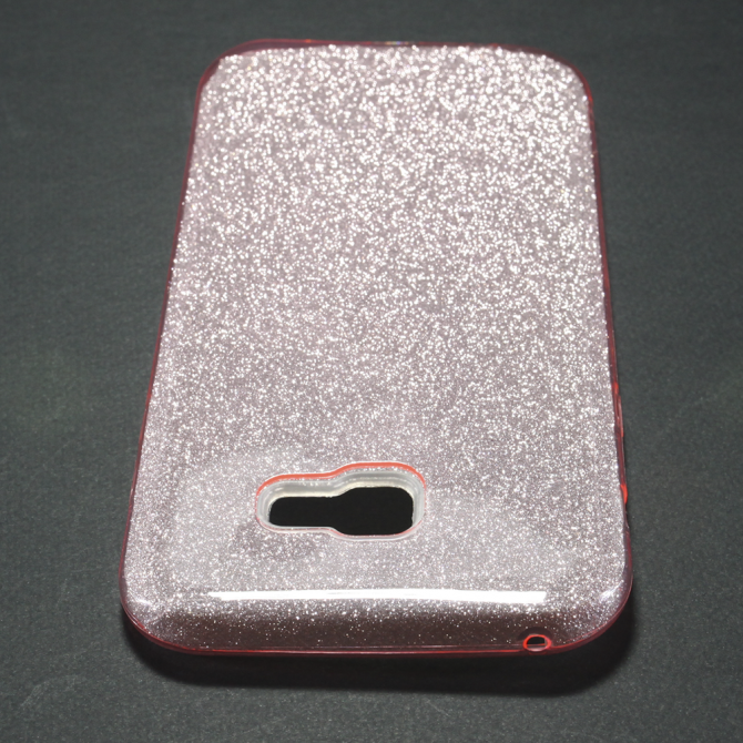 Чохол Silicone 3in1 Блискітки для Samsung A720 2017 Рожевий-3