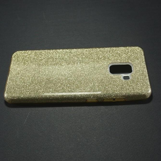 Чехол Silicone 3in1 Блёстки для Samsung A730 Galaxy A8 plus 2018 Gold-5