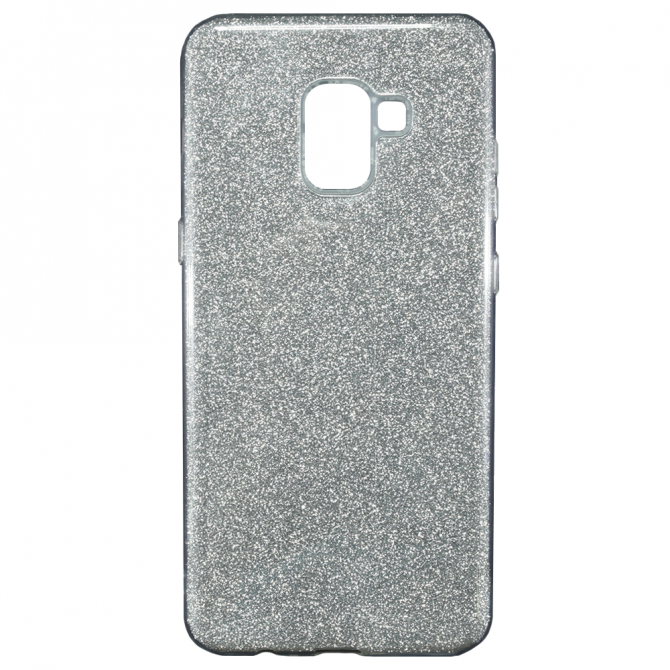 Чехол Silicone 3in1 Блёстки для Samsung A730 Galaxy A8 plus 2018 White-1