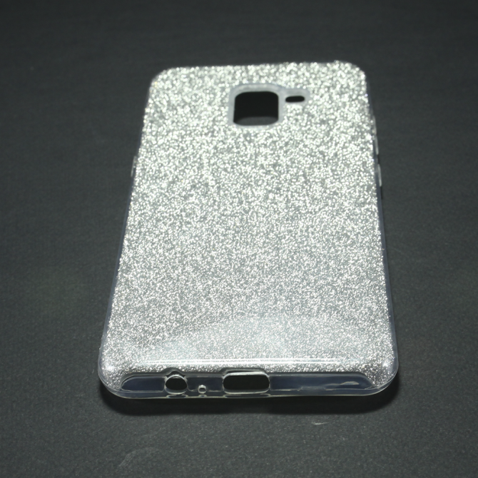 Чехол Silicone 3in1 Блёстки для Samsung A730 Galaxy A8 plus 2018 White-4