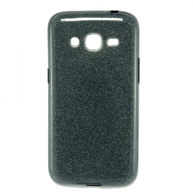 Чехол Silicone 3in1 Блёстки для Samsung J120 Чёрный-1