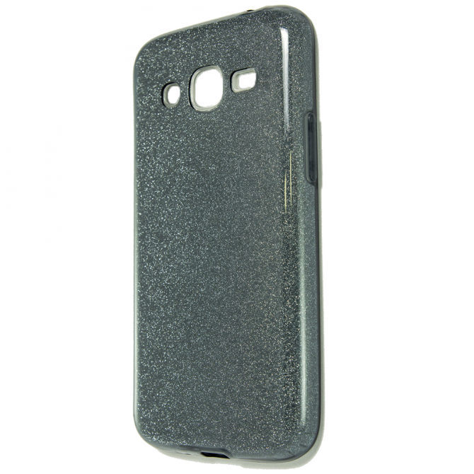 Чехол Silicone 3in1 Блёстки для Samsung J120 Чёрный-2