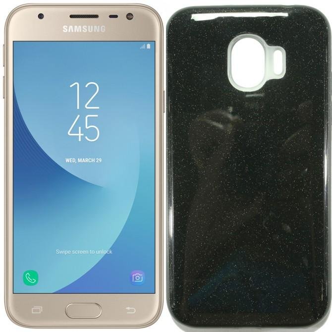 Чохол Silicone 3in1 Блискітки для Samsung J250 Galaxy J2 2018 Чорний