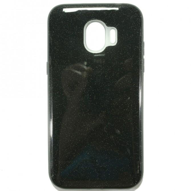 Чохол Silicone 3in1 Блискітки для Samsung J250 Galaxy J2 2018 Чорний-1