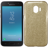 Чохол Silicone 3in1 Блискітки для Samsung J250 Galaxy J2 2018 Золотий
