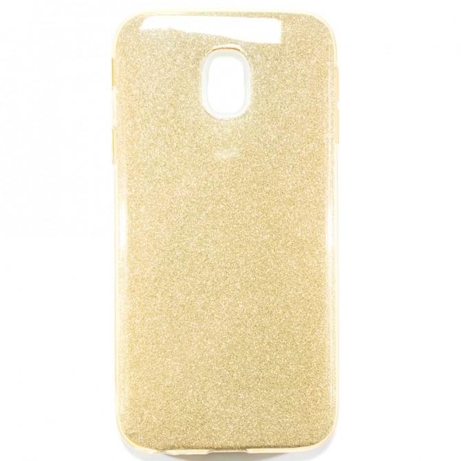 Чохол Silicone 3in1 Блискітки для Samsung J330 Золотий-1