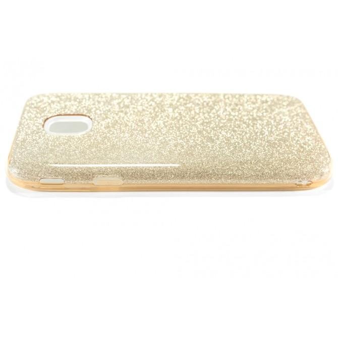 Чохол Silicone 3in1 Блискітки для Samsung J330 Золотий-2