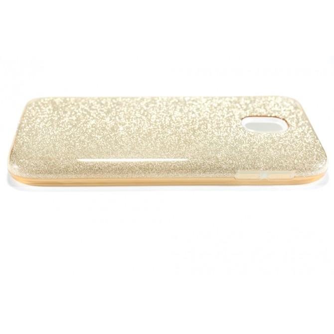 Чохол Silicone 3in1 Блискітки для Samsung J330 Золотий-3
