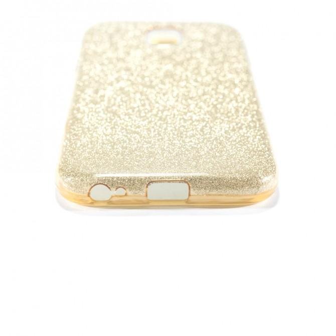 Чохол Silicone 3in1 Блискітки для Samsung J330 Золотий-4