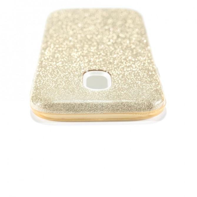 Чохол Silicone 3in1 Блискітки для Samsung J330 Золотий-5