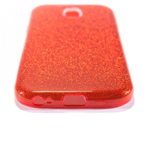 Чехол Silicone 3in1 Блёстки для Samsung J330 Red-2