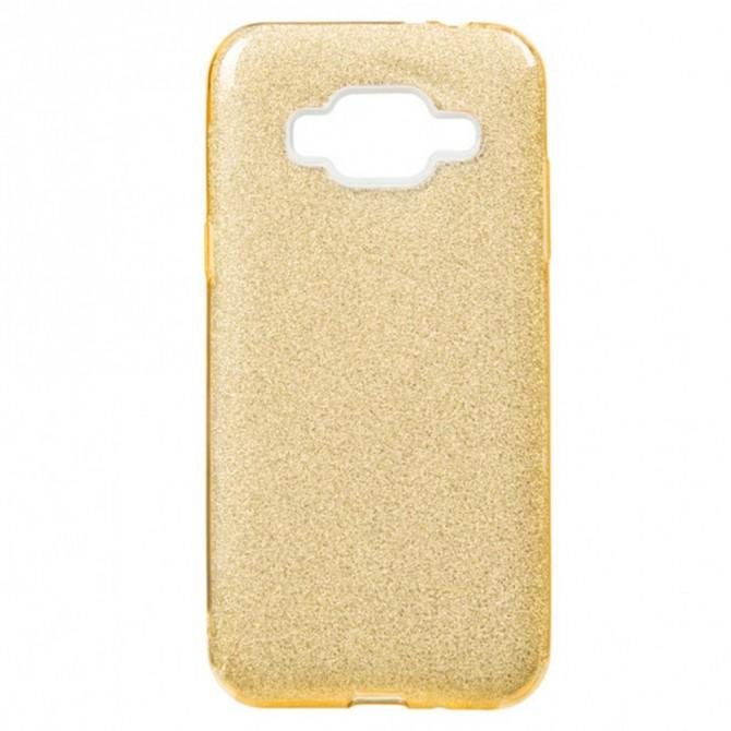 Чехол Silicone 3in1 Блёстки для Samsung J500 Gold-1