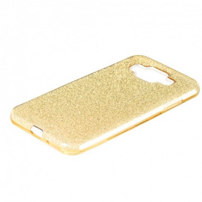 Чехол Silicone 3in1 Блёстки для Samsung J500 Gold-3