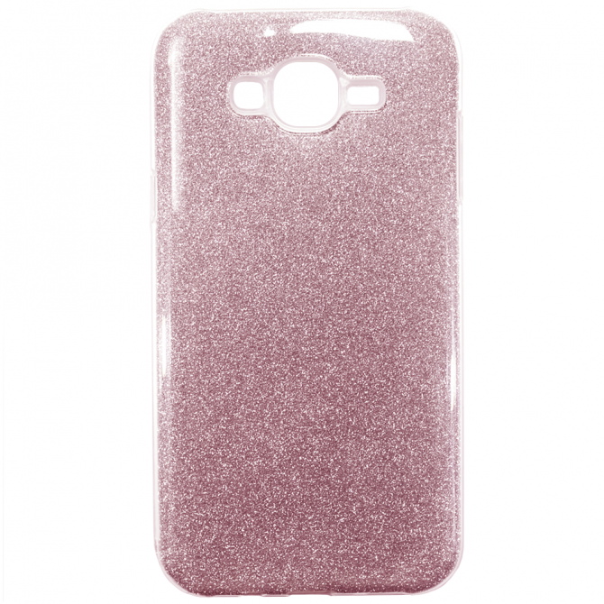 Чохол Silicone 3in1 Блискітки для Samsung J500 Рожевий-1