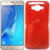 Чехол Silicone 3in1 Блёстки для Samsung J500 Red