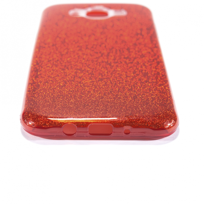 Чохол Silicone 3in1 Блискітки для Samsung J500 Червоний-2