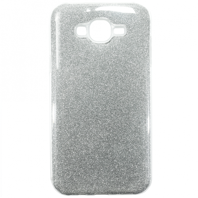 Чохол Silicone 3in1 Блискітки для Samsung J500 Білий-1