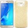 Чохол Silicone 3in1 Блискітки для Samsung J510 Золотий
