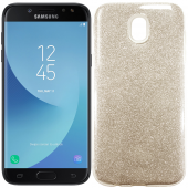 Чехол Silicone 3in1 Блёстки для Samsung J530 Gold