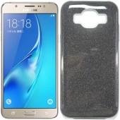 Чехол Silicone 3in1 Блёстки для Samsung J700 Чёрный