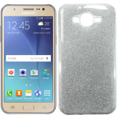 Чехол Silicone 3in1 Блёстки для Samsung J700 White