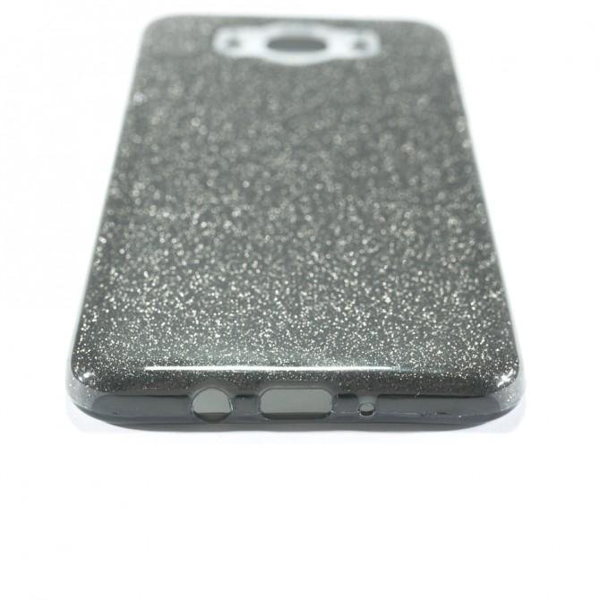 Чехол Silicone 3in1 Блёстки для Samsung J710 Чёрный-3