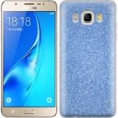 Чехол Silicone 3in1 Блёстки для Samsung J710 Blue