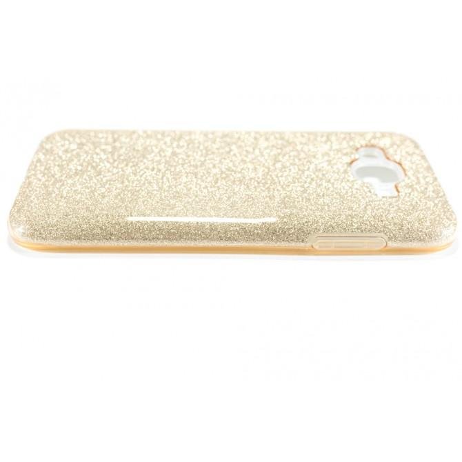 Чехол Silicone 3in1 Блёстки для Samsung J710 Gold-5